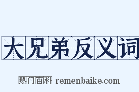 大兄弟反义词是什么意思的图片